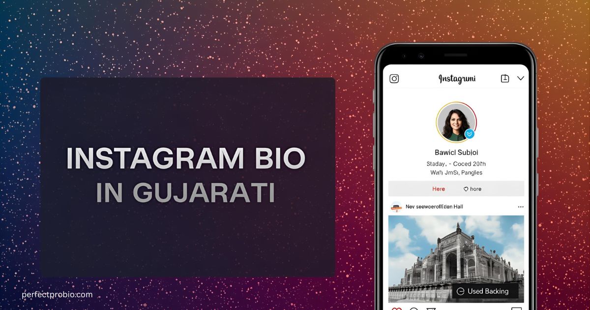 Instagram profile with a Gujarati bio.