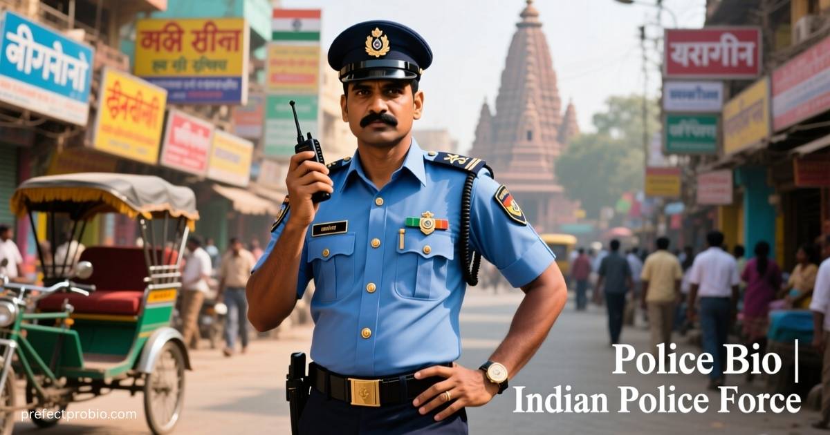 Police officer in uniform with Instagram logo.