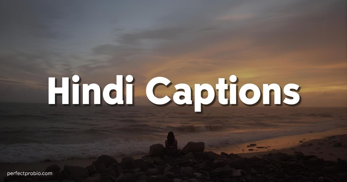 Smartphone showing Hindi captions for Instagram with emojis.